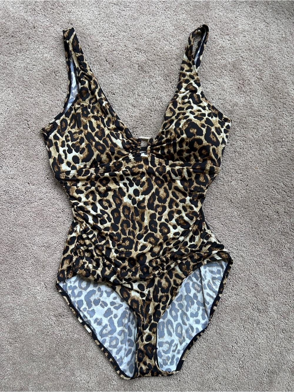 Lauren Ralph Lauren Leopard-Print One-Piece Swimsuit in Brown and Black